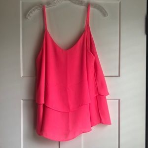 NWT Francesca’s flounce spaghetti strap top